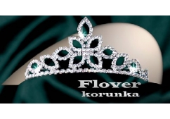 Flover korunka - strass stříbřený